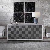 Checkerboard 4 door cabinet - Hedi's Furniture